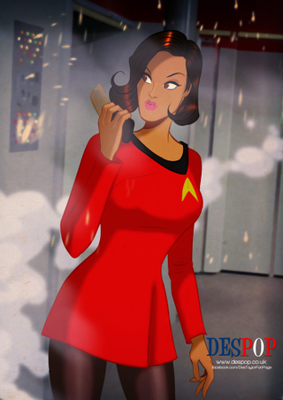 Illustration for article titled Sci-Fi pin-ups smolder in original Star Trek uniforms